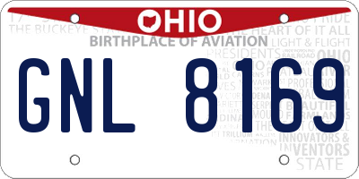 OH license plate GNL8169