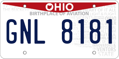 OH license plate GNL8181