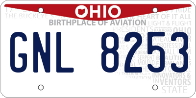 OH license plate GNL8253