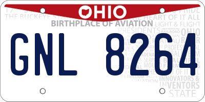 OH license plate GNL8264