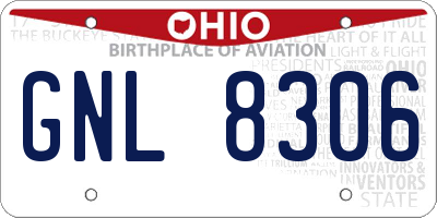 OH license plate GNL8306