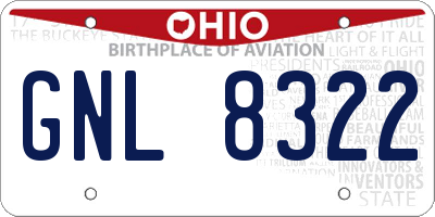 OH license plate GNL8322