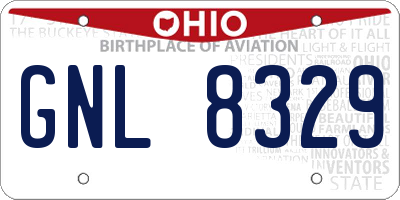 OH license plate GNL8329