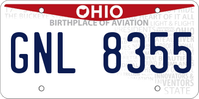 OH license plate GNL8355