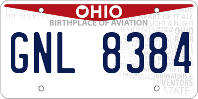 OH license plate GNL8384