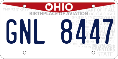 OH license plate GNL8447