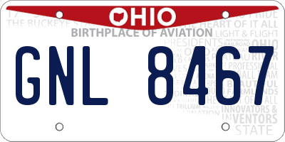 OH license plate GNL8467