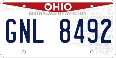 OH license plate GNL8492
