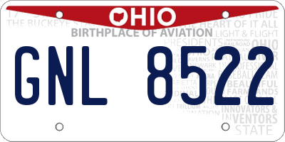 OH license plate GNL8522