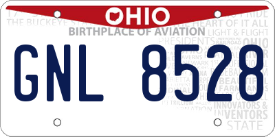 OH license plate GNL8528