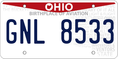 OH license plate GNL8533