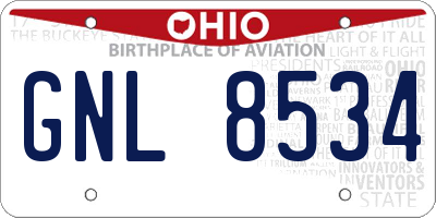 OH license plate GNL8534