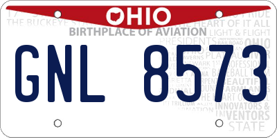 OH license plate GNL8573