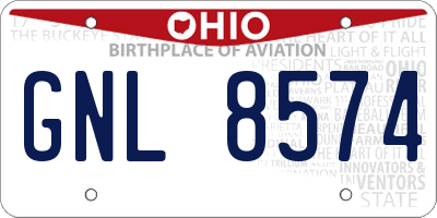 OH license plate GNL8574