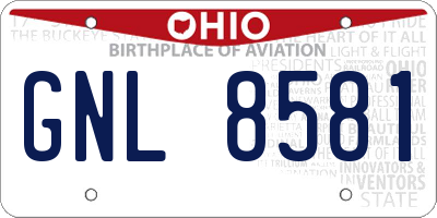 OH license plate GNL8581