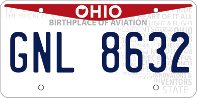 OH license plate GNL8632