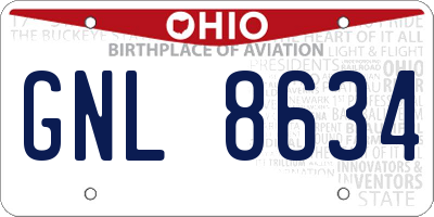 OH license plate GNL8634