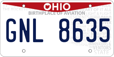 OH license plate GNL8635