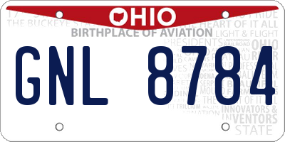 OH license plate GNL8784