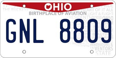 OH license plate GNL8809