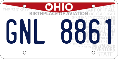 OH license plate GNL8861