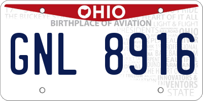 OH license plate GNL8916