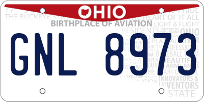 OH license plate GNL8973