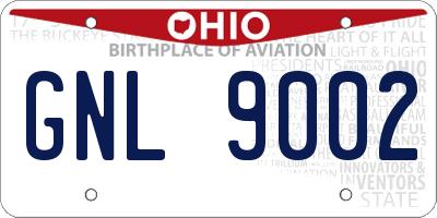 OH license plate GNL9002