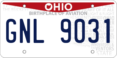 OH license plate GNL9031