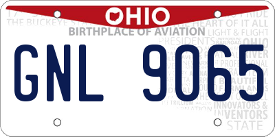 OH license plate GNL9065