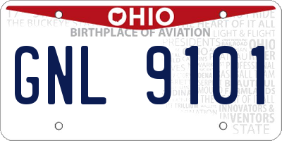 OH license plate GNL9101