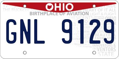OH license plate GNL9129