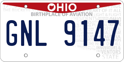 OH license plate GNL9147