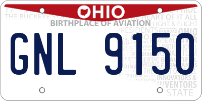 OH license plate GNL9150