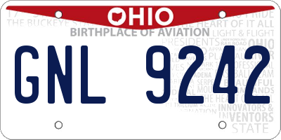 OH license plate GNL9242