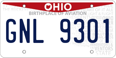 OH license plate GNL9301
