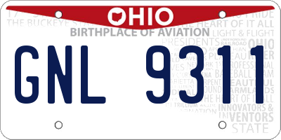 OH license plate GNL9311