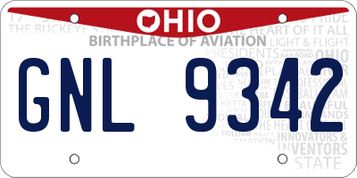 OH license plate GNL9342