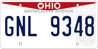 OH license plate GNL9348