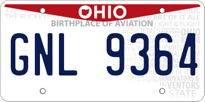 OH license plate GNL9364