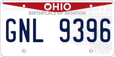 OH license plate GNL9396