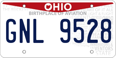 OH license plate GNL9528