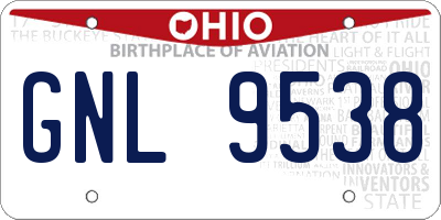 OH license plate GNL9538