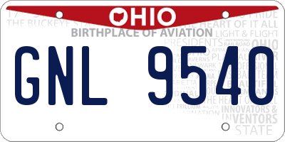 OH license plate GNL9540