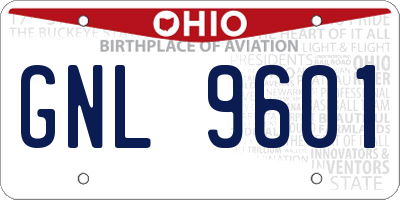 OH license plate GNL9601