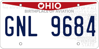 OH license plate GNL9684