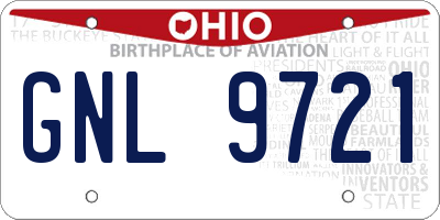 OH license plate GNL9721