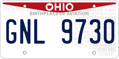 OH license plate GNL9730