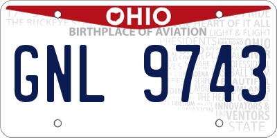 OH license plate GNL9743
