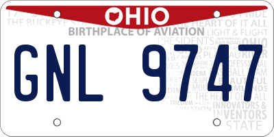 OH license plate GNL9747